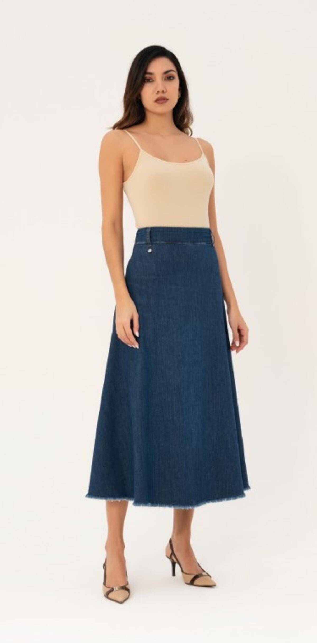 CHIARA D'ALBA GONNA JEANS LUNGA DONNA 90433/2 | Ingrosso Abbigliamento  Parenti Distribuzione