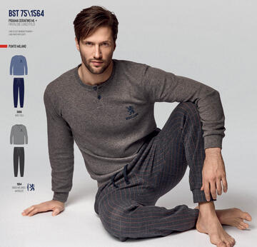 ART. MR1564- pigiama uomo m/l punto milano mr1564 - Fratelli Parenti