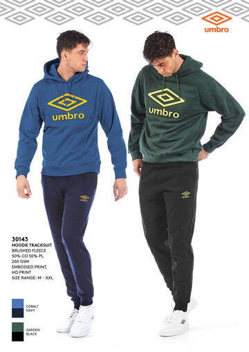 ART. 30143- tuta uomo m/l cappuccio cotone fleece 30143 - Fratelli Parenti