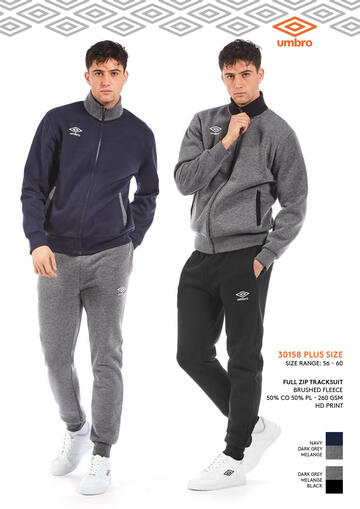 ART. 30158 CAL.- tuta uomo m/l full zip cotone fleece 30158 cal. - Fratelli Parenti