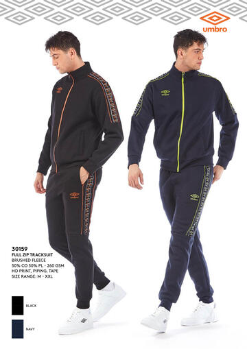 ART. 30159- tuta uomo m/l full zip cotone fleece 30159 - Fratelli Parenti