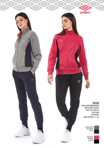 ART. 32125- tuta donna m/l full zip cotone fleece 32125 - Fratelli Parenti