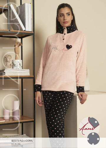 ART. SE5373 PLD- pigiama donna m/l coral fleece se5373 pld - Fratelli Parenti