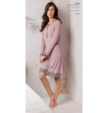 ART. 631526- camicia notte donna m/l serafino 631526 - Fratelli Parenti