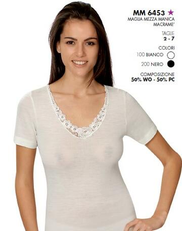 SELI6453- maglia donna m/m misto lana 6453 - Fratelli Parenti