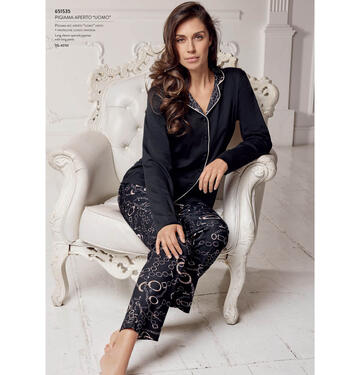 ART. 651535- pigiama donna m/l serafino aperto 651535 - Fratelli Parenti