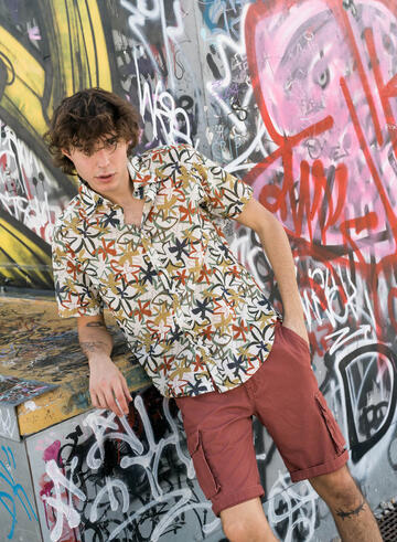 ART. 7702423- camicia uomo m/m fantasia 7702423 - Fratelli Parenti