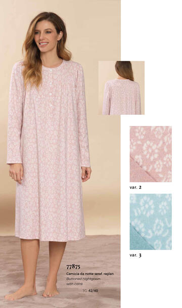 ART. LP277875- camicia notte donna m/l serafino lp277875 - Fratelli Parenti