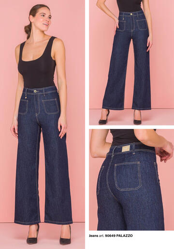 ART. 90649- pantalone jeans palazzo donna 90649 - Fratelli Parenti