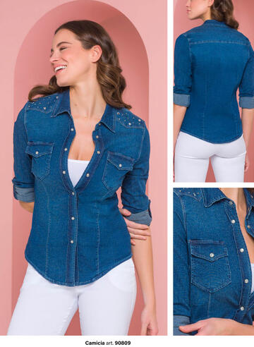ART. 90809- camicia jeans donna 90809 - Fratelli Parenti