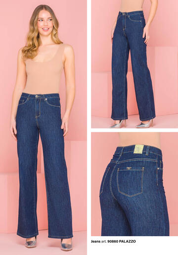 ART. 90860- pantalone jeans palazzo donna 90860 - Fratelli Parenti