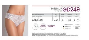 ZANNGD249- slip donna pizzo e cotone bielastico gd249 - Fratelli Parenti