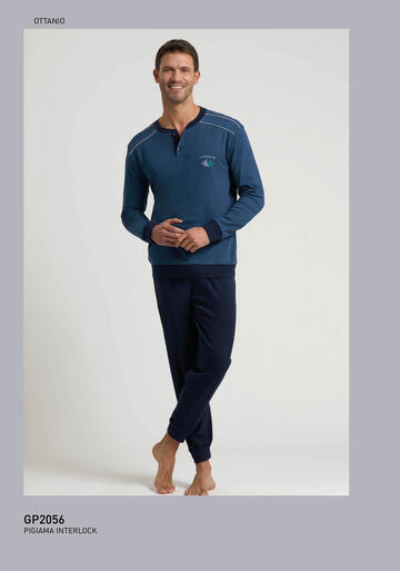 ART. GP2056- pigiama uomo m/l cotone interlock gp2056 - Fratelli Parenti