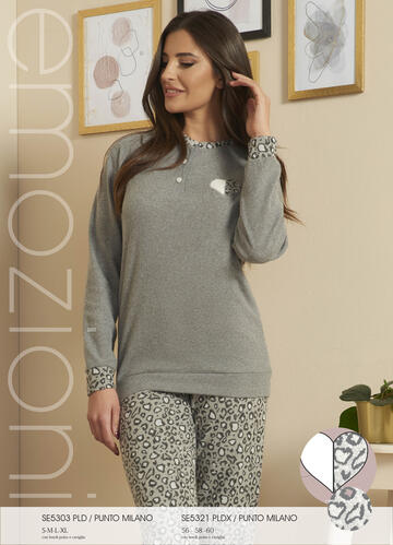 ART. SE5303 PLD- pigiama donna m/l punto milano se5303 pld - Fratelli Parenti
