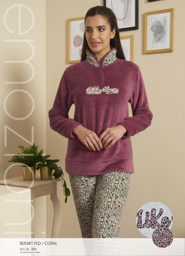 ART. SE5381 PLD- pigiama donna m/l coral fleece se5381 pld - Fratelli Parenti