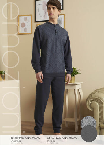 ART. SE5415 PLU- pigiama uomo m/l punto milano se5415 plu - Fratelli Parenti