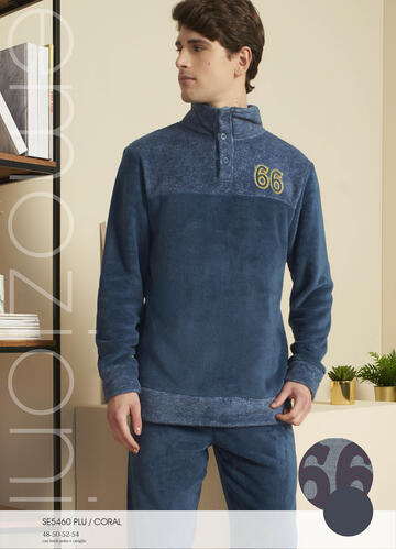 ART. SE5460 PLU- pigiama uomo m/l coral fleece se5460 plu - Fratelli Parenti