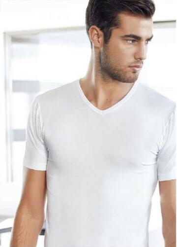 ART. TV  80- t.shirt uomo m/m scollo v cotone tv 80 - Fratelli Parenti