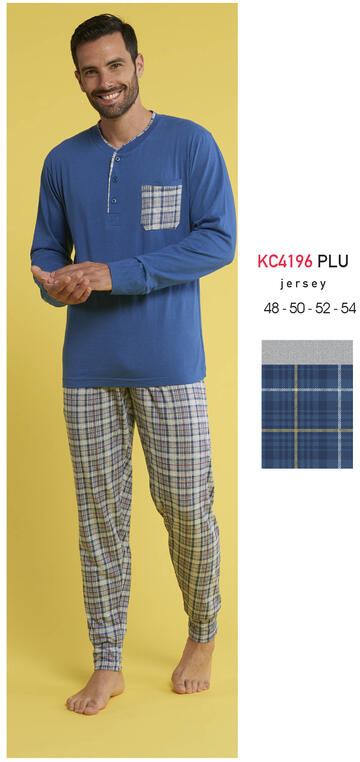 ART. KC4196 PLU- pigiama uomo m/l 100% cotone kc4196 plu - Fratelli Parenti