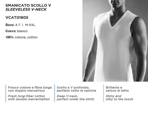 - 1805 SMANICATO UOMO SCOLLO V COTONE