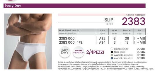 - 2383 SLIP UOMO BIELASTICO